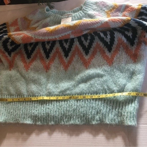 A New Day Woman’s Mint Green Fair Isle Crew Neck Pullover Sweater Plus Size 1X - Picture 11 of 14